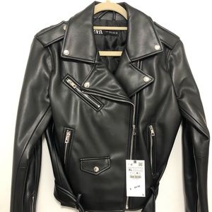 Black leather jacket